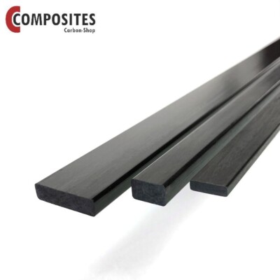 Carbon-Vierkant-Stab 1.0x6.0 x 1000 mm Rechteck Flach Stab CFK Carbonstab Kohle