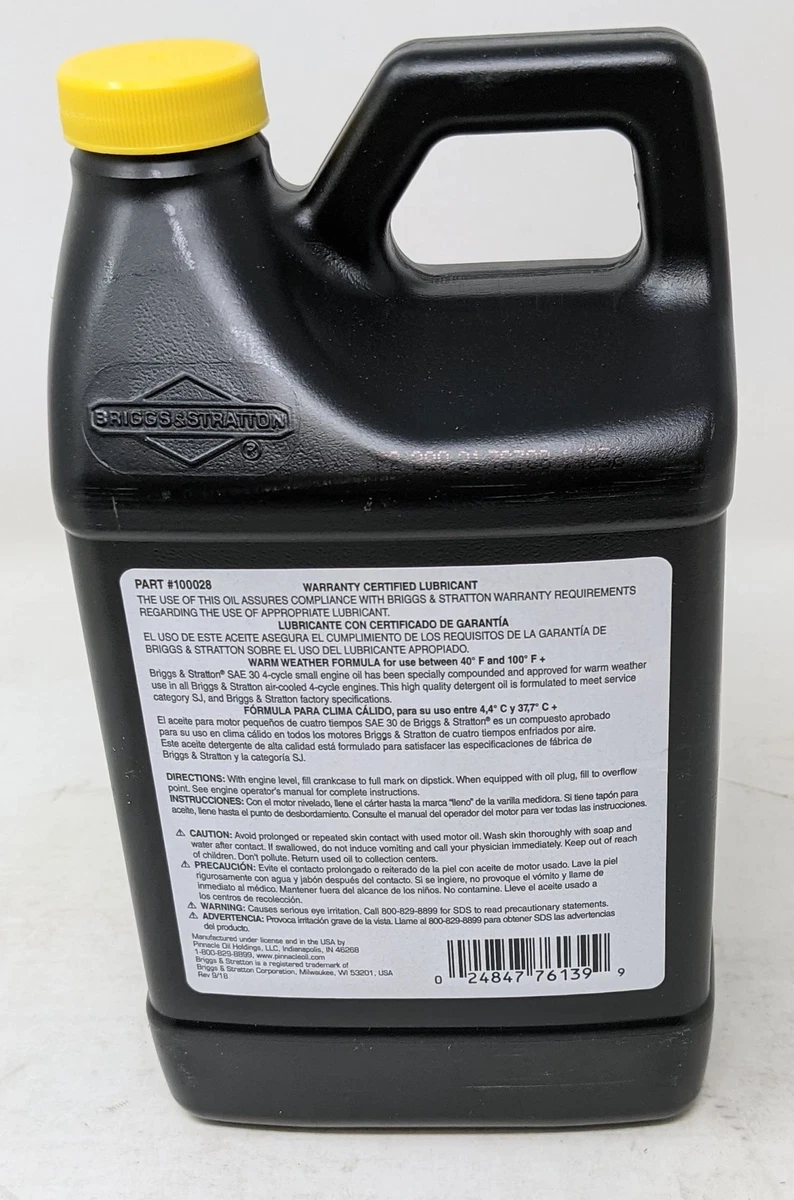 Briggs Stratton 100028 4 Pack 30W Engine Oil 48 Oz. eBay
