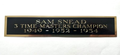 Sam Snead 3X Masters Champion Nameplate For A Golf Photo Plaque 1.5'' X 6''
