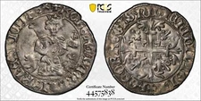 1309 - 1343 Naples Italy Silver Gigliato Robert  PCGS UNC Details Cleaned   4145
