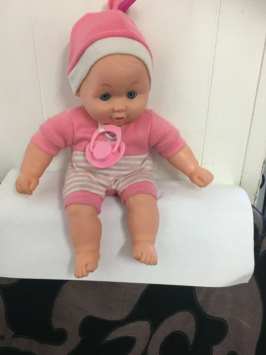 Asda Baby Doll With Rattle Pink