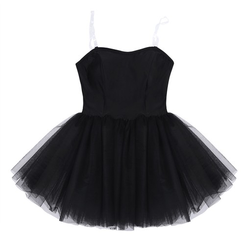 Women Black Strapless Ballet Dance Tutu 