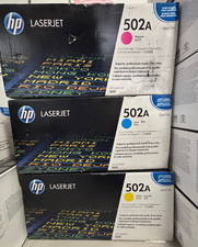 OEM HP COLOR LASERJET 502A TONER CARTRIDGE SET of 3, CYAN-MAGENTA-YELLOW