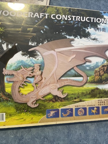 Medieval SEA-LAND 3D Wood Flying Dragon Knight Craft Project Ages 8+ New