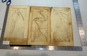 Elephant, Zebra & Giraffe Paper Casting Molds , air clay and paper clay mold #20