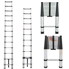 5M/16.4ft Tall Telescoping Ladder Extension Collapsible Ladders Aluminum EN 131