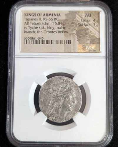 Kings of Armenia AR Tetradrachm NGC AU 6606861-040