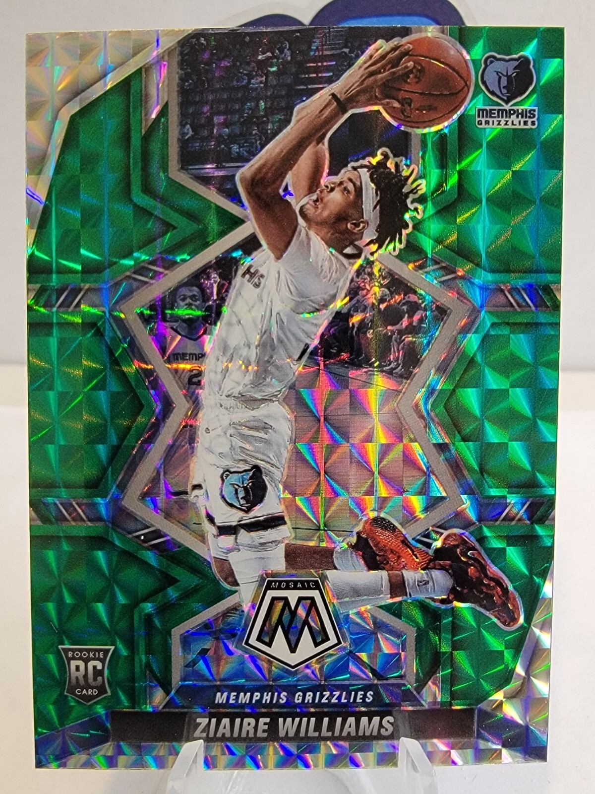 2021-22 Panini Mosaic Green Mosaic Prizm Ziaire Williams #216 Rookie RC