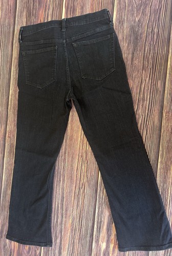 J. Crew Factory High Rise Crop Flare Signature Stretch Jeans Size 27 Dark Wash - Picture 2 of 10