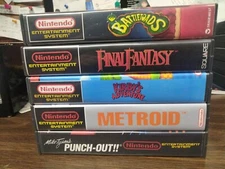 NES Custom Game Case Lot Of 5 Final Fantasy,Kirby,Metroid, And More