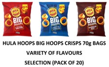 HULA HOOPS Big Hoops Crisps Different Flavours 70g Bags Selection (PACK OF 20)