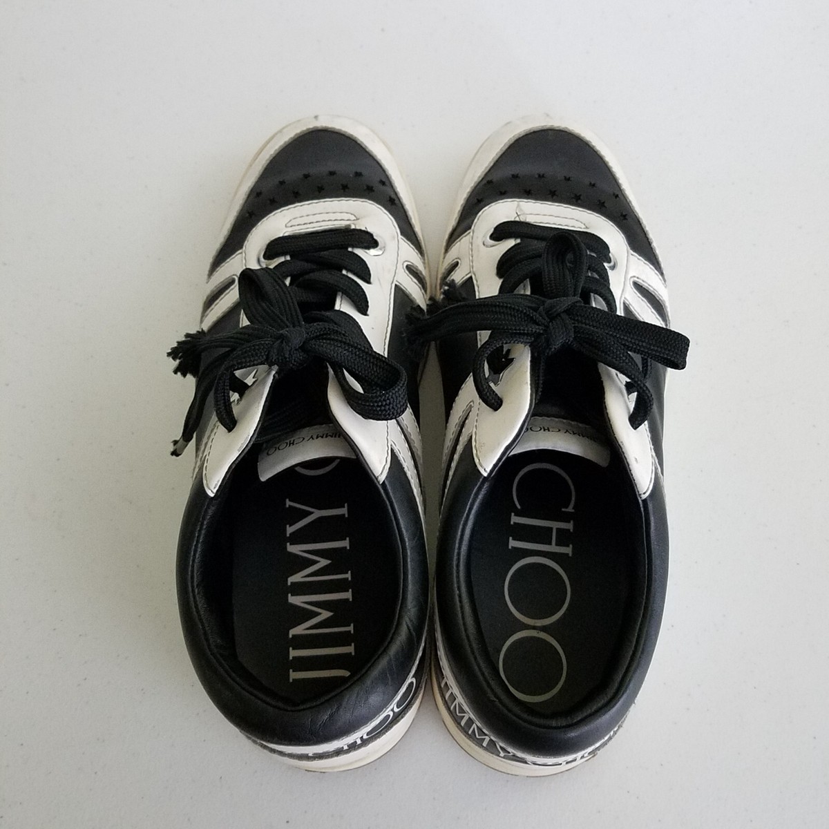 Jimmy Choo Hawaii Trainers Low Top Leather Sneakers Womens Jimmy Choo Hawaii Trainers Low Top Leather Sneakers Womens