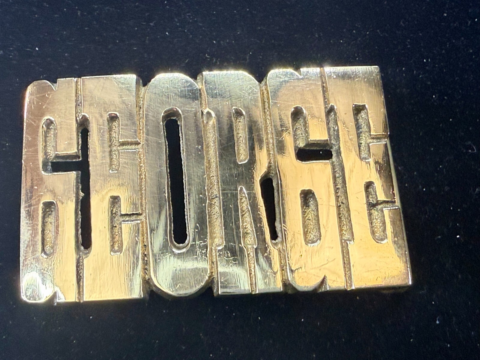 Custom Name GEORGE Block Letter Solid Brass Vinta… - image 16
