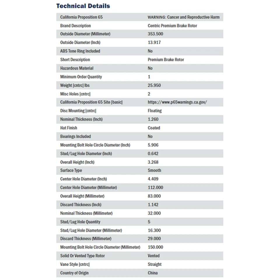 StopTech Centric Premium Disc Brake Rotor Front For Lexus LX570, Toyota Sequoia - Image 2 of 4