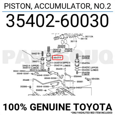3540260030 Genuine Toyota PISTON, ACCUMULATOR, NO.2 35402-60030 | eBay