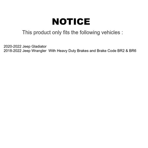 For 2020-2021 Jeep Gladiator Front Coated Disc Brake Rotors And Ceramic Pads Kit - Picture 2 of 16