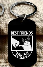 Kitty Cat Hest Friends Forever Hot Art Keychain
