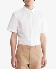 Calvin Klein L36131 Men's Brilliant White Slim-Fit Stretch Solid Shirt Size XL