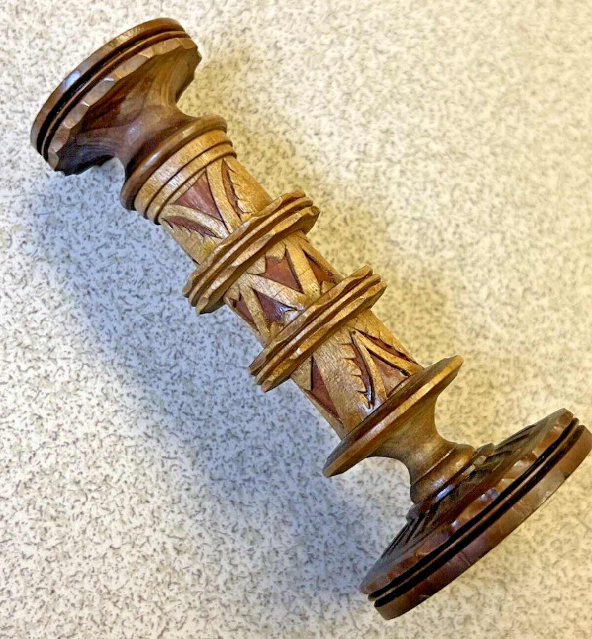 Antique Wood Pedestal Needle Case  Needlecase #517