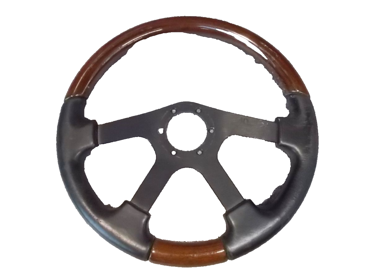 AD Altezza Disegno Steering Wheel 36cm Wood-Leather Combo F AD Altezza Disegno Steering Wheel 36cm Wood-Leather Combo F