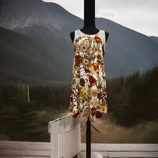 Doe & Rae Halter Dress Women's Small Colorful Floral A-Line Sleeveless 