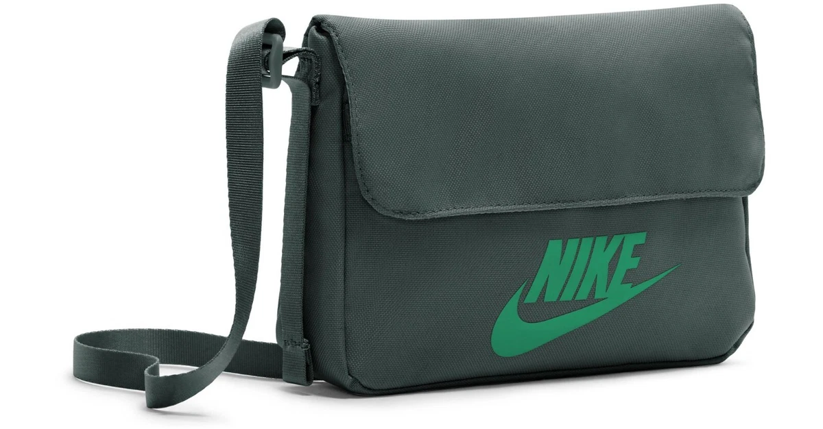 Nike gray × neon green sling bag Nike cross body bag with branded straps in gray and neon yellow
