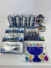 Lot 14 Items Hanukkah Rite Lite 6 Dreidels 4 Candles 3 Stickers 1 Window Cling