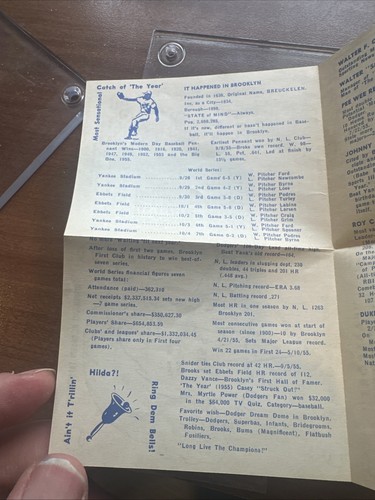 1955 Champion Brooklyn Dodgers Team Passport Extremely Rare Novelty - Picture 6 of 16