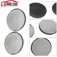 2X Silver Carbon Fiber Car Cup Holder Pad Water Cup Slot Non-Slip Mat Universal