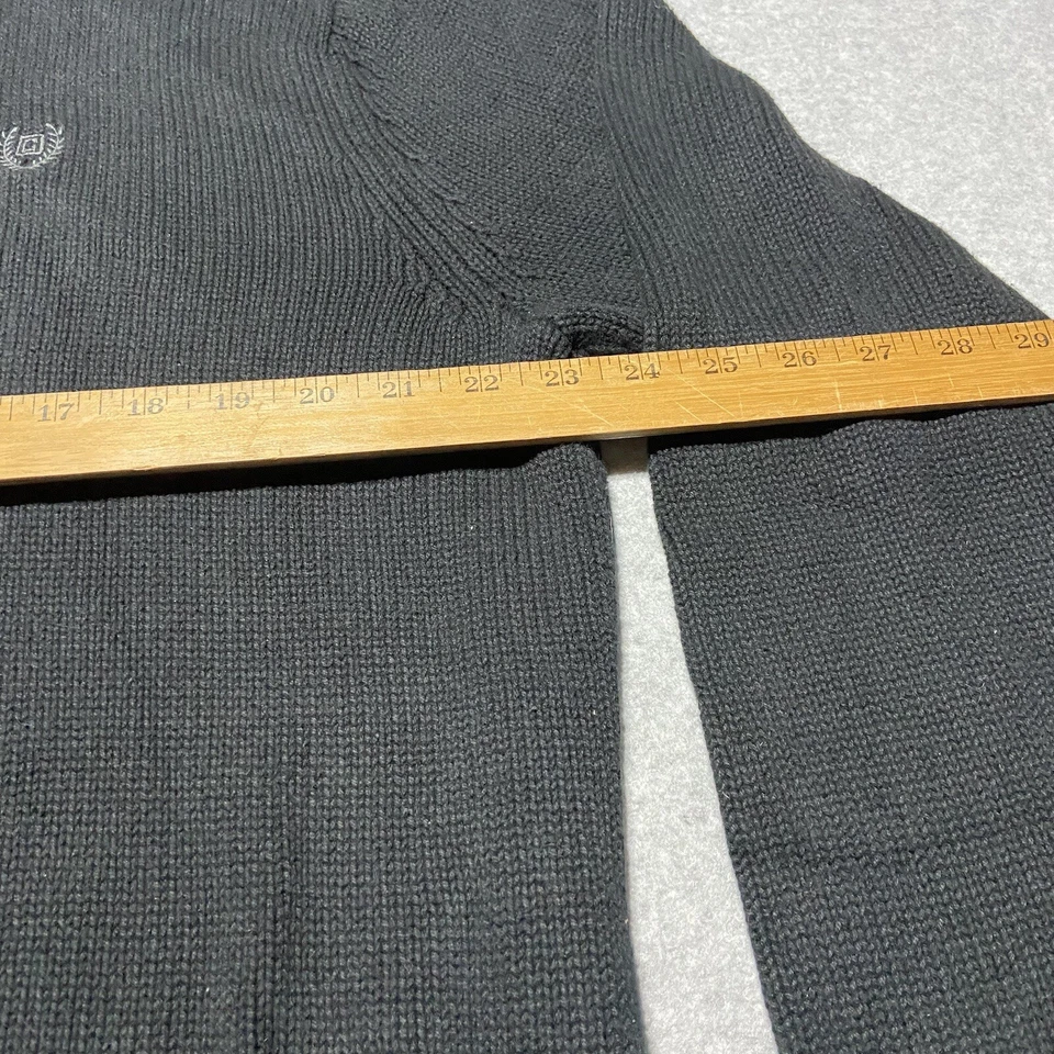Chaps Sweater Mens 2XL 1/4 Zip Black Pullover Long Sleeve Knit Cotton XXL - Image 4 of 4