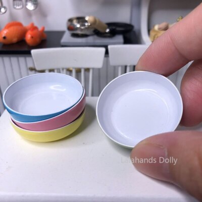 4PC Dollhouse Miniature 1:6 Scale Plates Dishes Kitchen Tableware Accessories