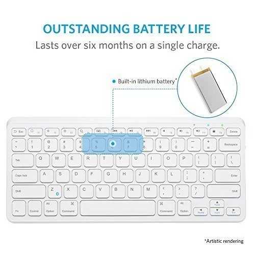 Anker Ultra Compact Slim Wireless Bluetooth Keyboard with Rechargeable Battery - Image 2 of 4