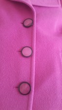 Hot Pink Wool & Angora Cropped And Collared Jacket By Libra Size 8, Fully Lined