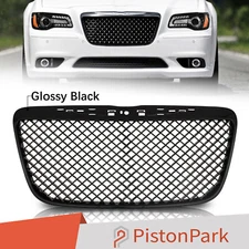 Black Mesh Honeycomb Style Front Hood Grille Fit 2011-2014 Chrysler 300 300C
