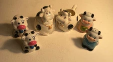 Lot of Cows Sugar And Creamer And 2 Set Of Salt And Pepper  Shackers no Chips