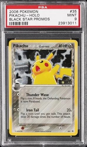 2006 POKEMON BLACK STAR PROMOS #035 PIKACHU-HOLO PSA 9