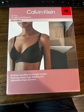 Calvin Klein Women's Microfiber 2 Pack Wireless Bra Ostrich Shore Size Medium