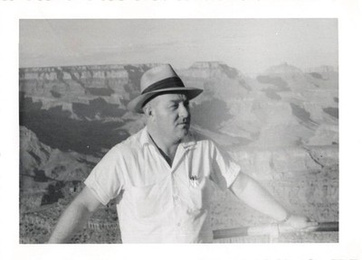 Man Grand Canyon 1950s Snapshot Photograph Arizona Travel Americana
