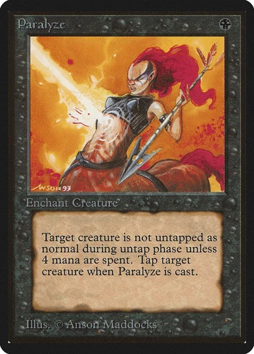 Paralyze Limited Edition Beta HP MTG