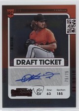 2021 Panini Contenders Rookie 2 Draft Ticket Red 75/75 Dean Kremer #159 Auto b9e