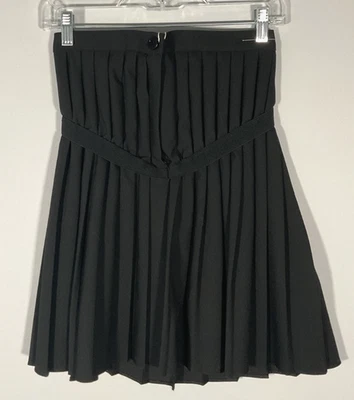 MM6 Maison Margiela asymmetrischer plissierter Damen-Minirock Größe 2 US schwarz neu ohne Etikett - Bild 1 von 4