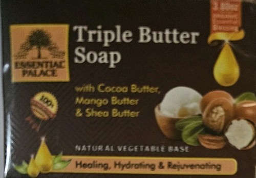 3 Organic Triple Butter Soap Healing Hydrating Rejuvenating Vegetable  3.80 OZ