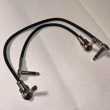Right Angle 1/4" 6.35mm Black Patch Cable Male Jack to Male 13in  9in Bundle