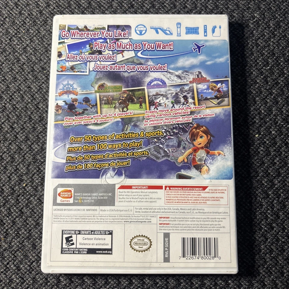 Go Vacation (Nintendo Wii, 2011) Complete CIB - Image 2 of 4