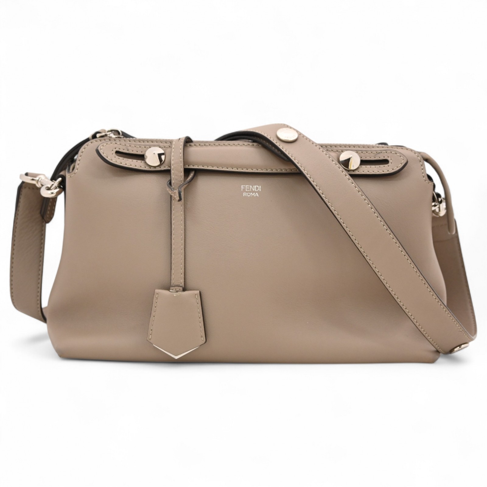 Auth Fendi By The Way Selleria 2-Way Handbag in Grey fe6652gr