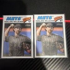2026 Topps Heritage Nolan McLean 2-Card Lot #150 Mets