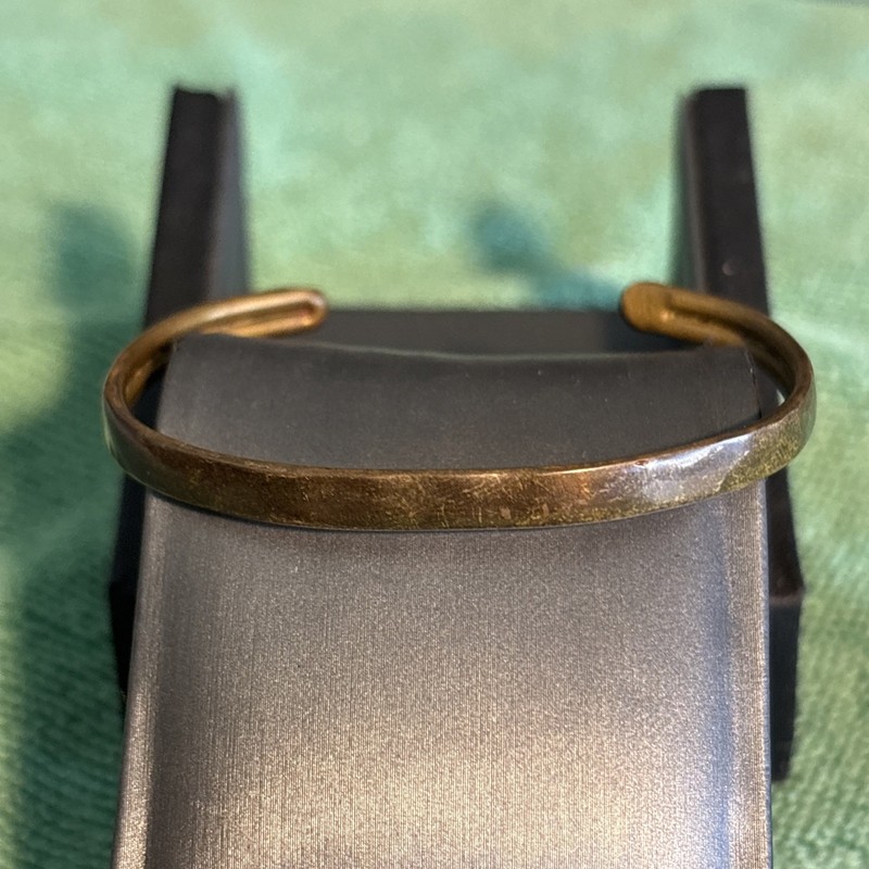 Vintage Brass Cuff Bracelet Bangle Simple Edgy Retro 7”