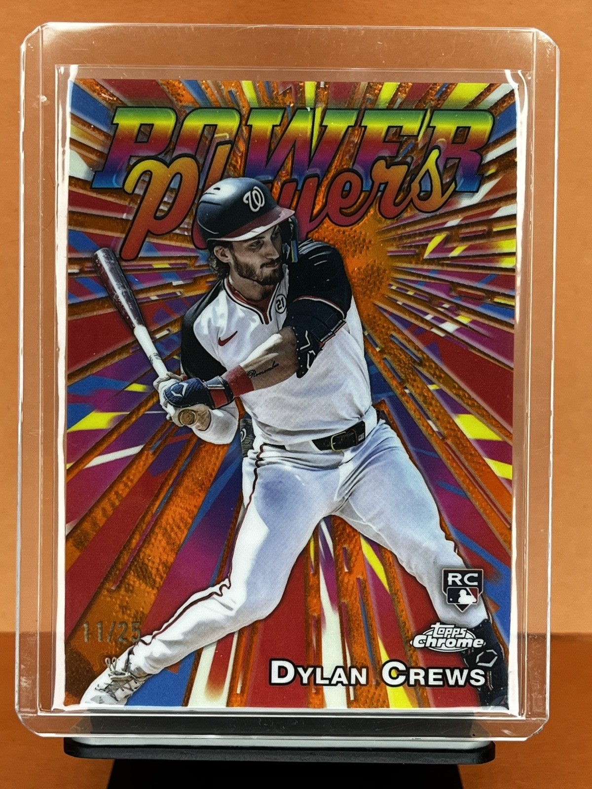 2025 Topps Chrome Power Players Dylan Crews #PP-20 Orange Refractor #11/25 (RC)