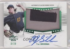 2019 Leaf Trinity Patch Auto Green 3/20 TJ Sikkema #PA-TJS Patch Auto 00c9