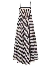 NWT Zimmermann Summer Cotton Black White Stripe Relaxed Cami Flared Maxi Dress